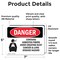 Signmission Contains Asbestos Fibers Danger Sign, Vinyl Decal, 7in W x 5in L, 2PK OS-2PACK-DS-D-57-L-1102 - alternate 3